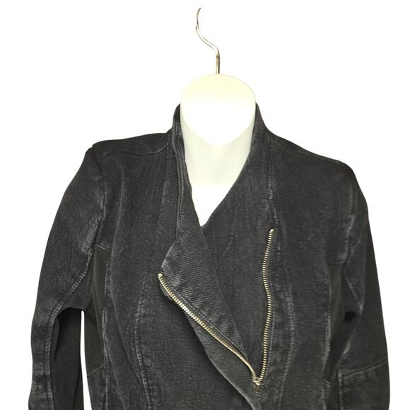 BlankNYC Women Small Jacket Dual Zipper Crepe Mesh Asymmetrical Motor City Moto - Picture 6 of 16